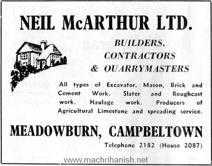 from an old Campbeltown Burough Guide - 1960's