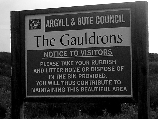The Gauldrons entrance sign.