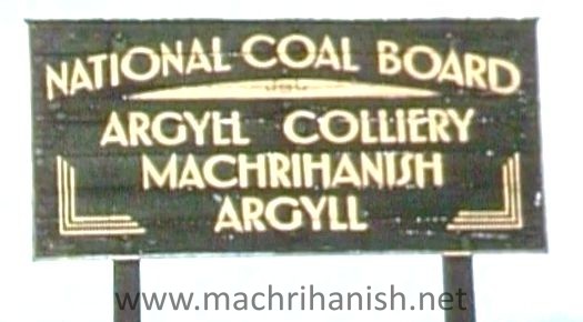 Argyll Colliery Sign